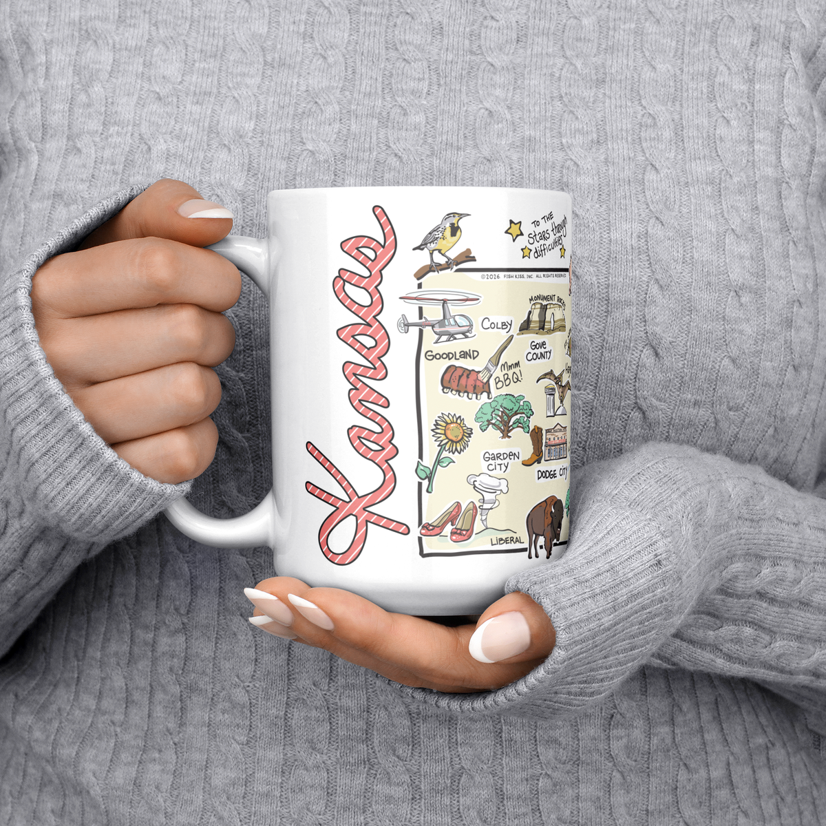 Kansas 15oz White Mug