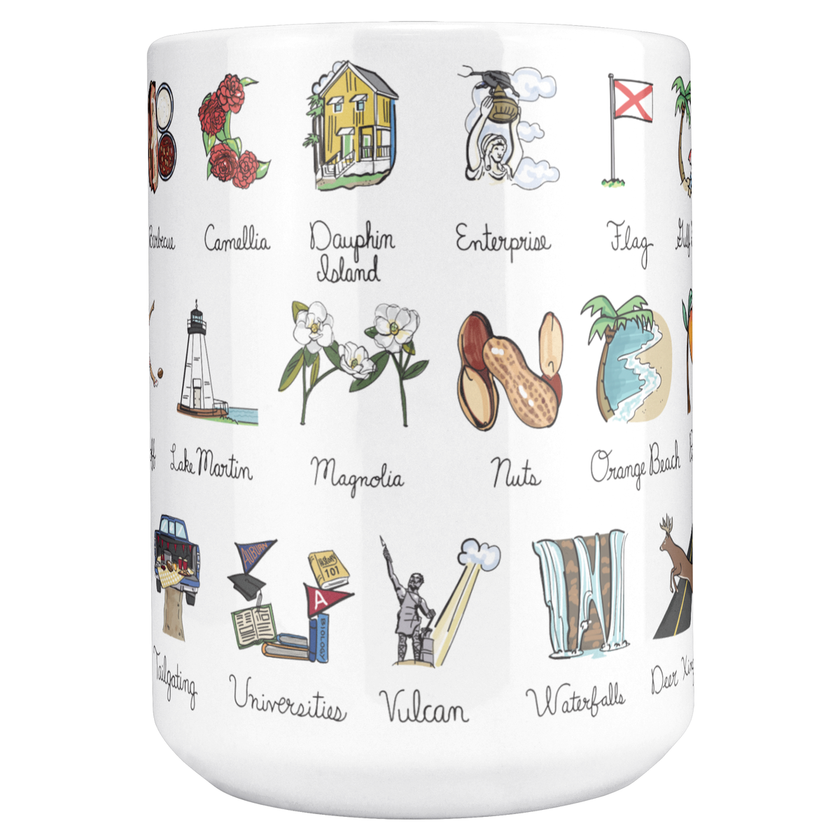 State Alphabet 15oz White Mug