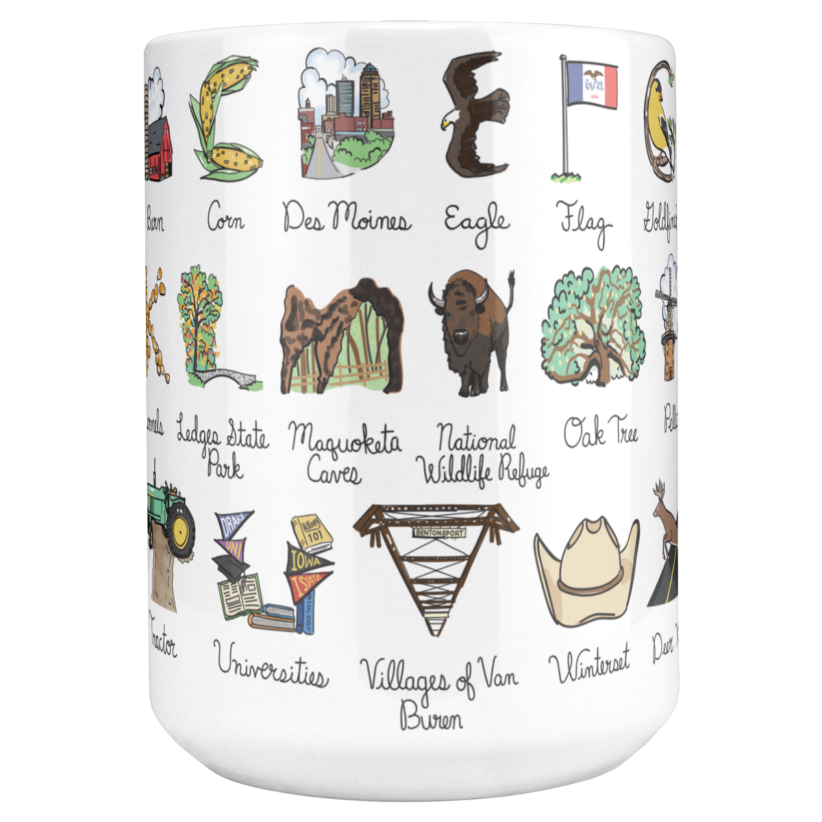 State Alphabet 15oz White Mug