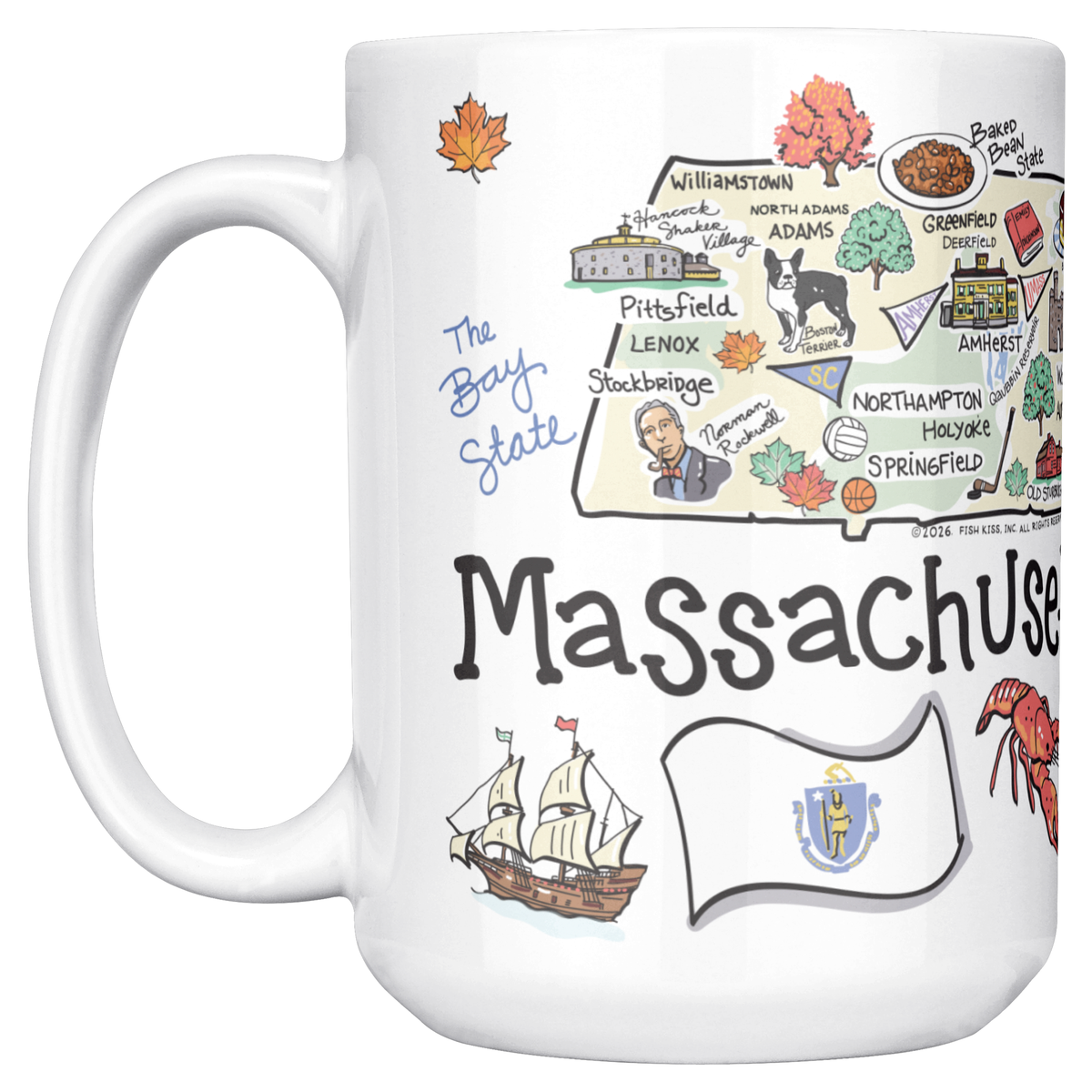 Massachusetts 15oz White Mug