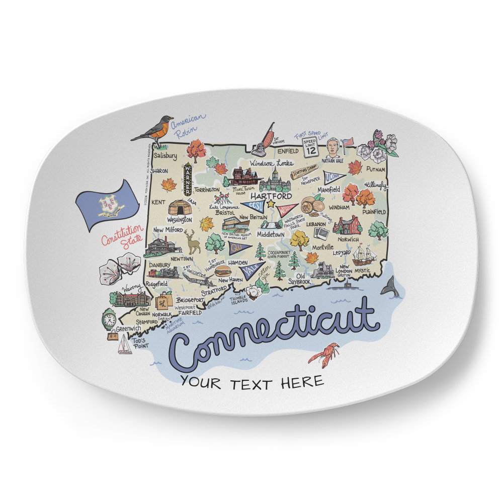 Connecticut Map Platter