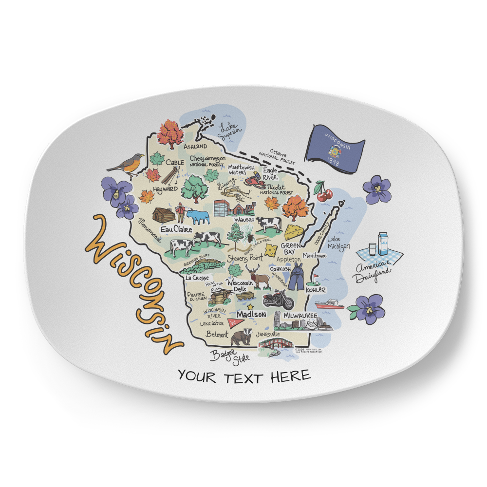 Wisconsin Map Platter