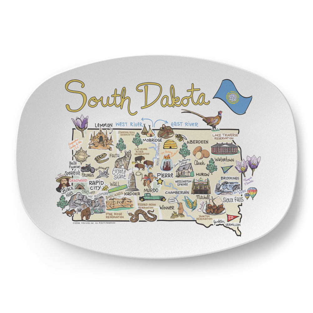 South Dakota Map Platter