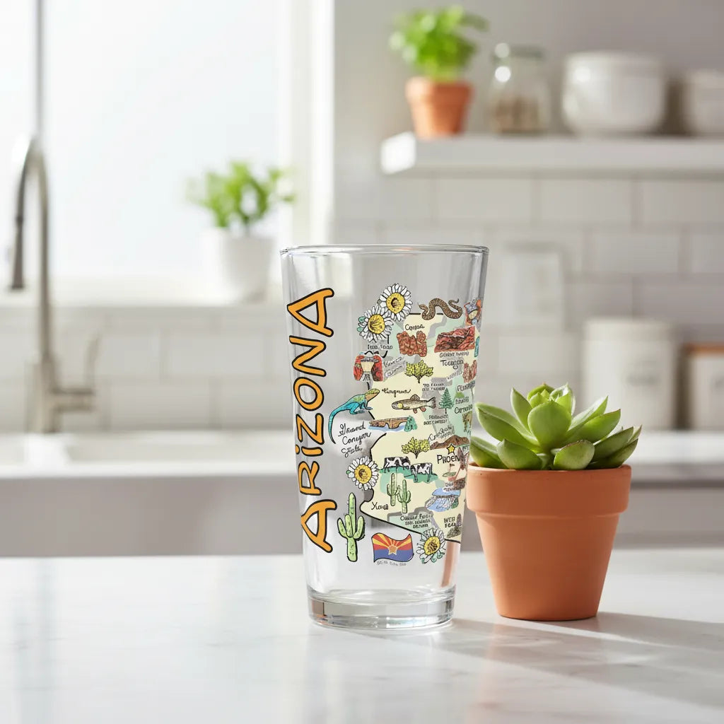 Arizona Map Glass