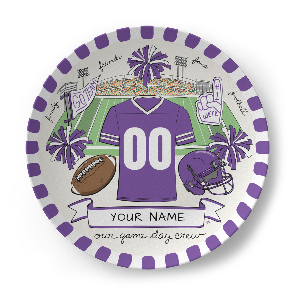 Our Game Day Crew Plate - Purple