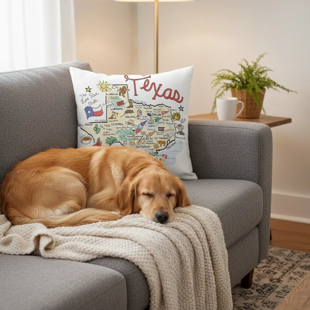 Texas Map Pillow