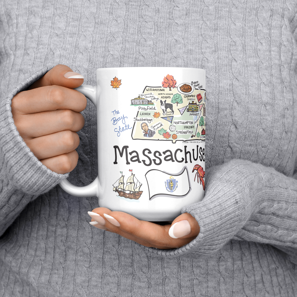 Massachusetts 15oz White Mug