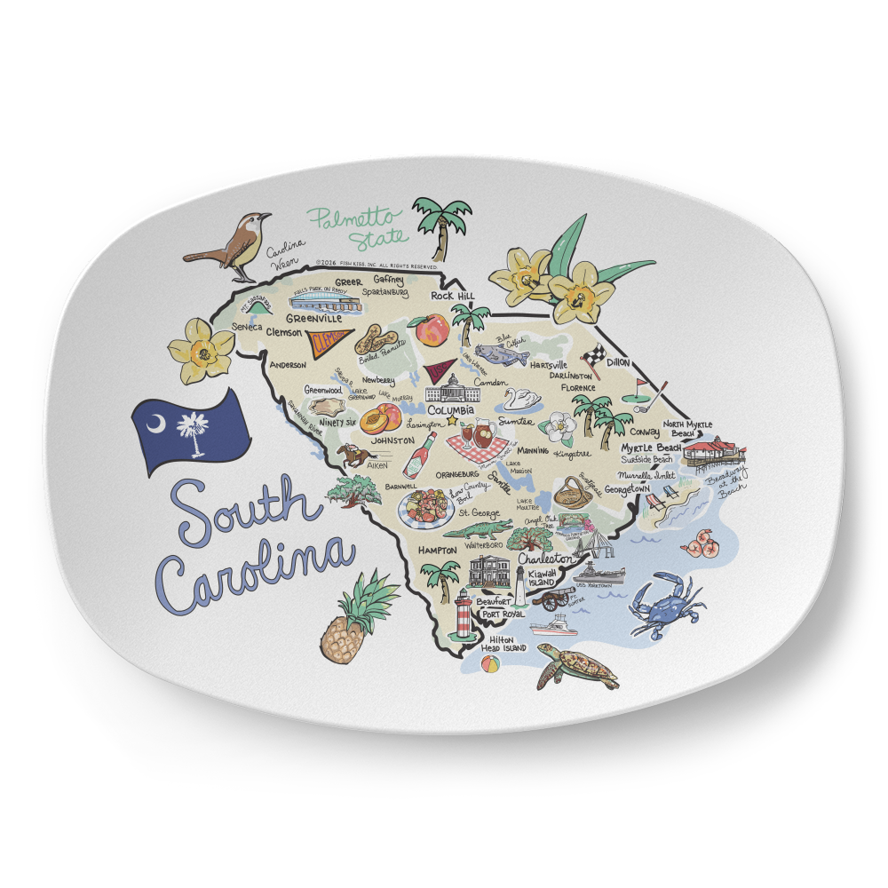 South Carolina Map Platter