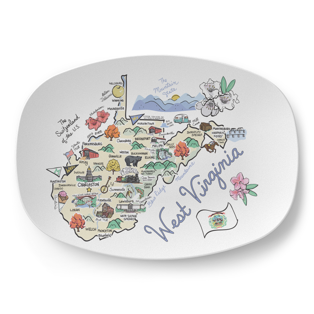 West Virginia Map Platter