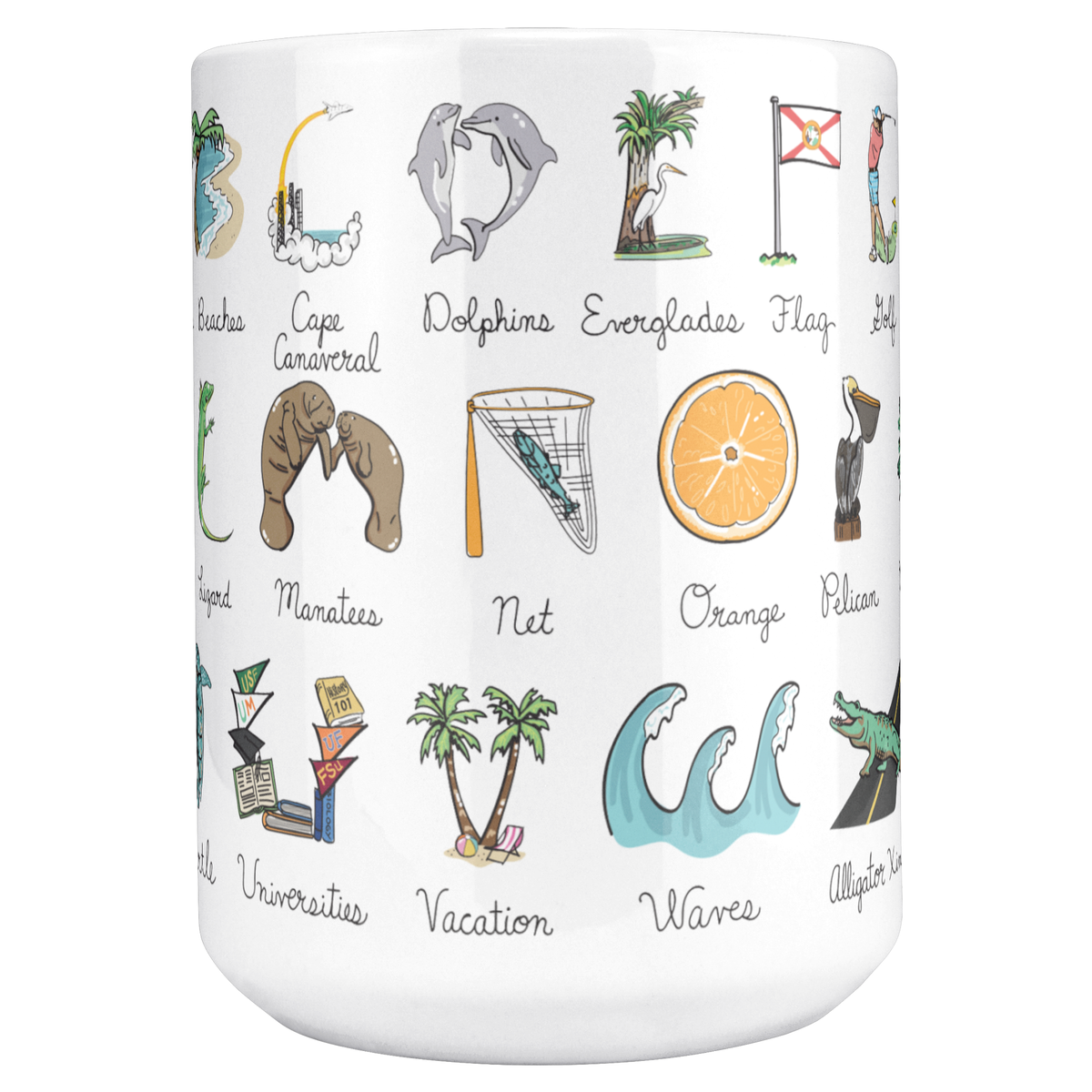 State Alphabet 15oz White Mug