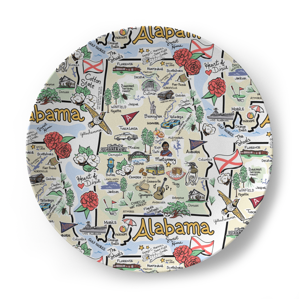 Alabama Map Plate