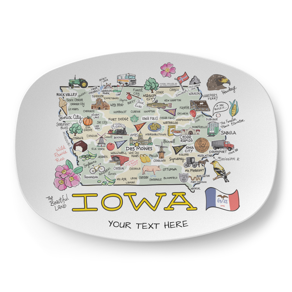 Iowa Map Platter