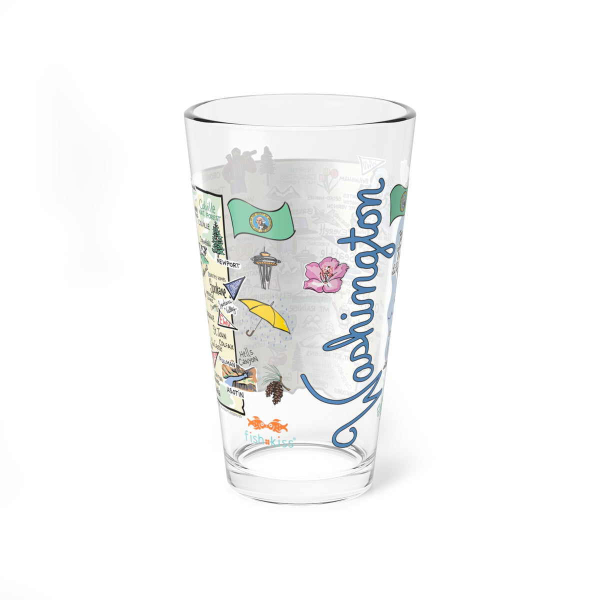 Washington Map 16oz Glass