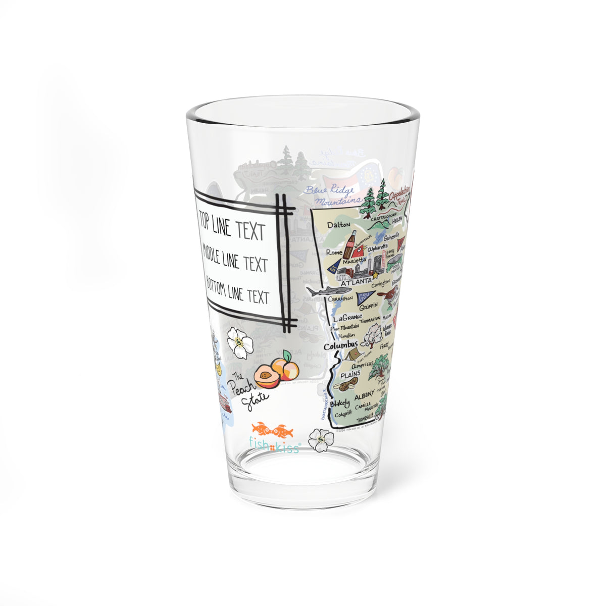 Georgia Map 16oz Glass