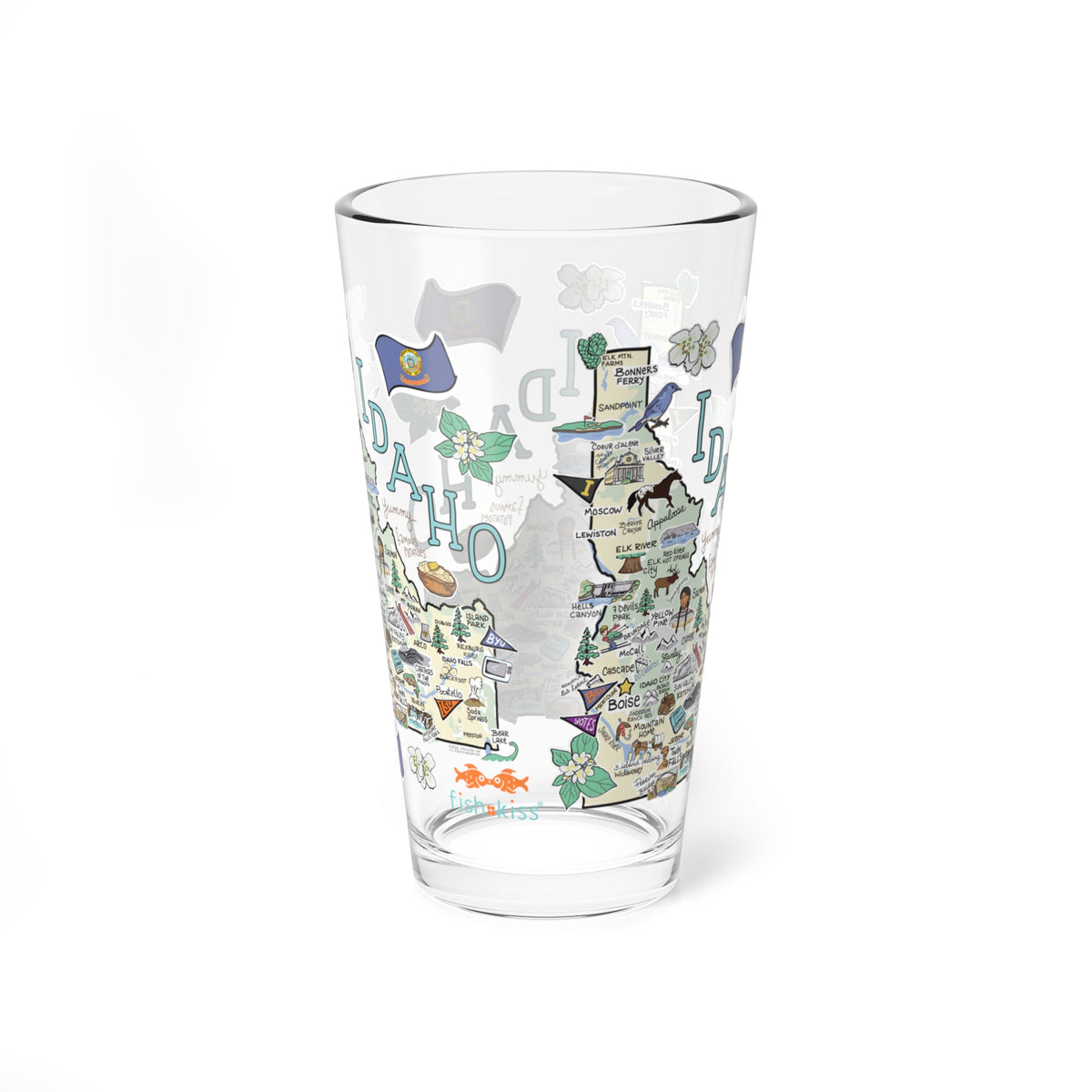 Idaho Map 16oz Glass