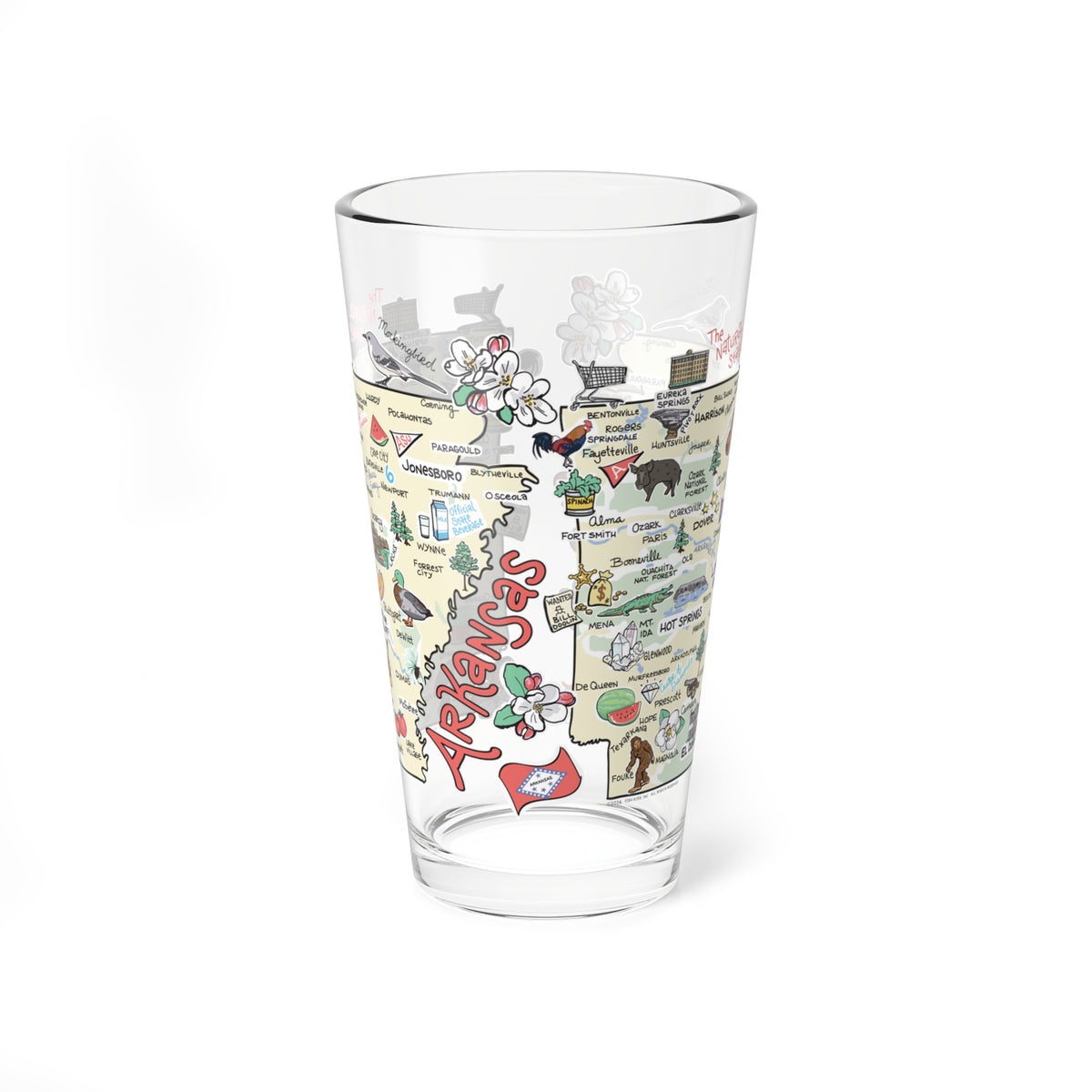 State Map 16 oz Glass