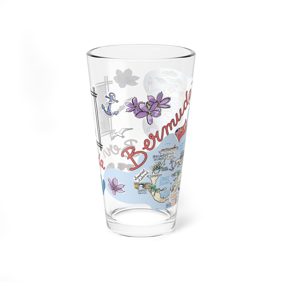 State Map 16 oz Glass