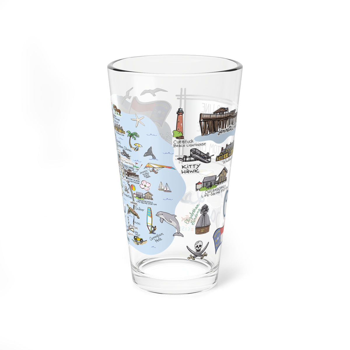 State Map 16 oz Glass