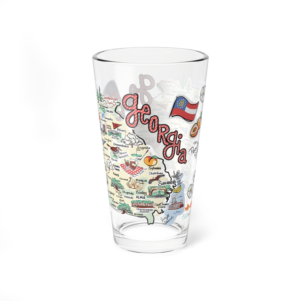 Georgia Map 16oz Glass