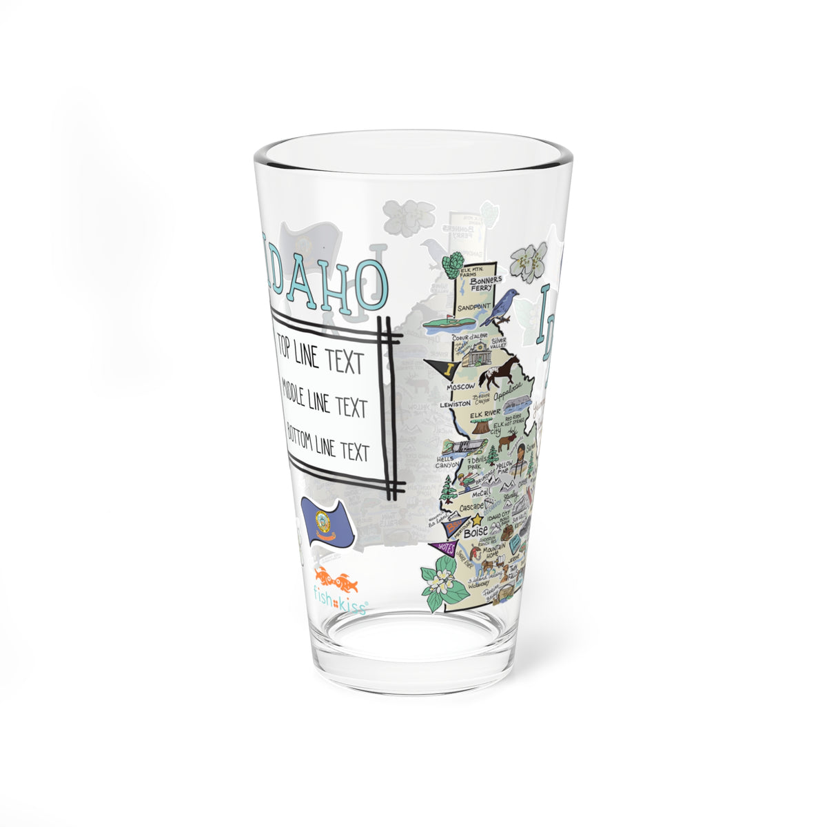Idaho Map 16oz Glass