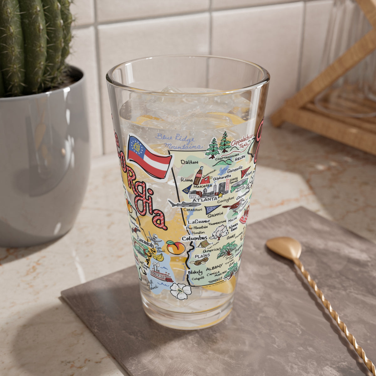 Georgia Map 16oz Glass