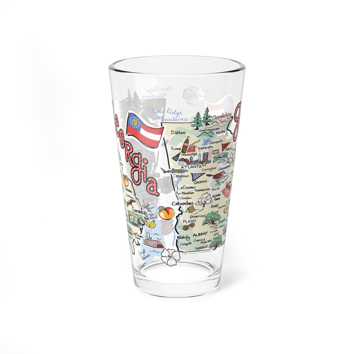 Georgia Map 16oz Glass