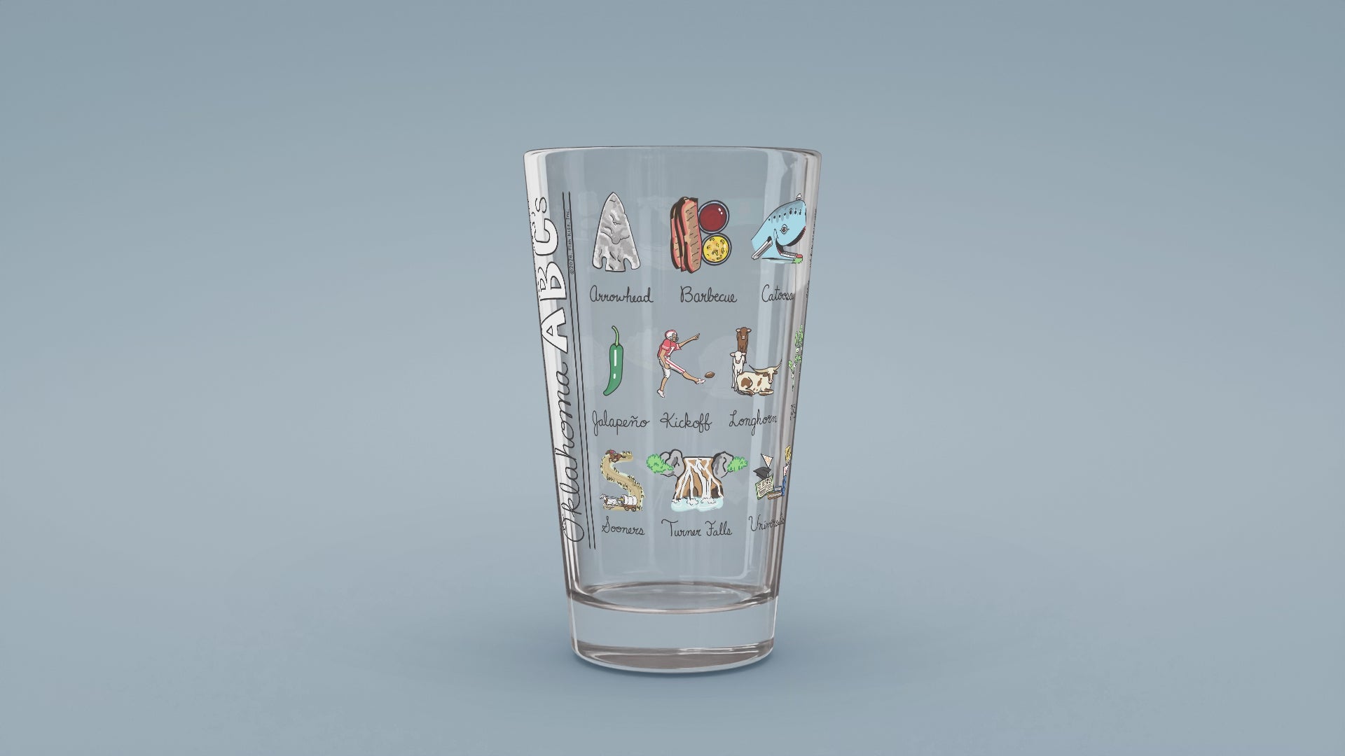 Load video: Oklahoma Alphabet Map Glass
