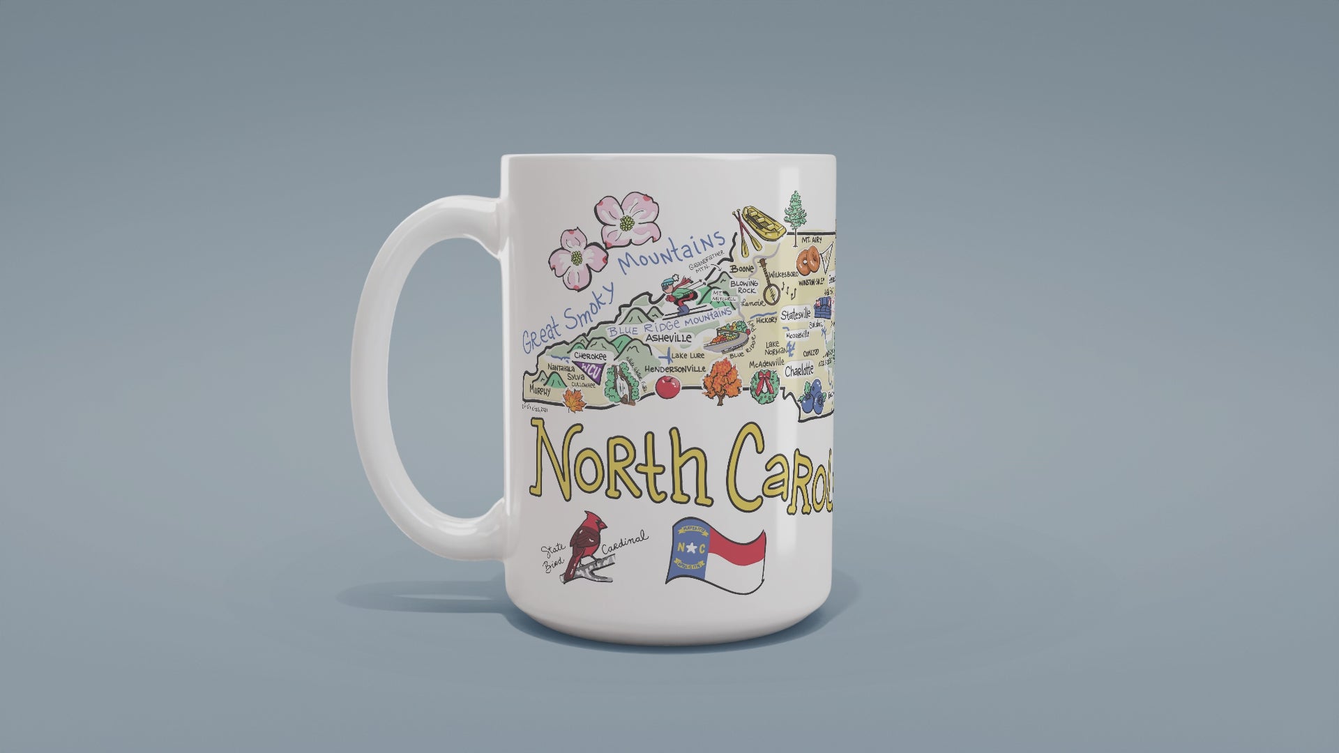 Load video: Custom North Carolina Map Mug
