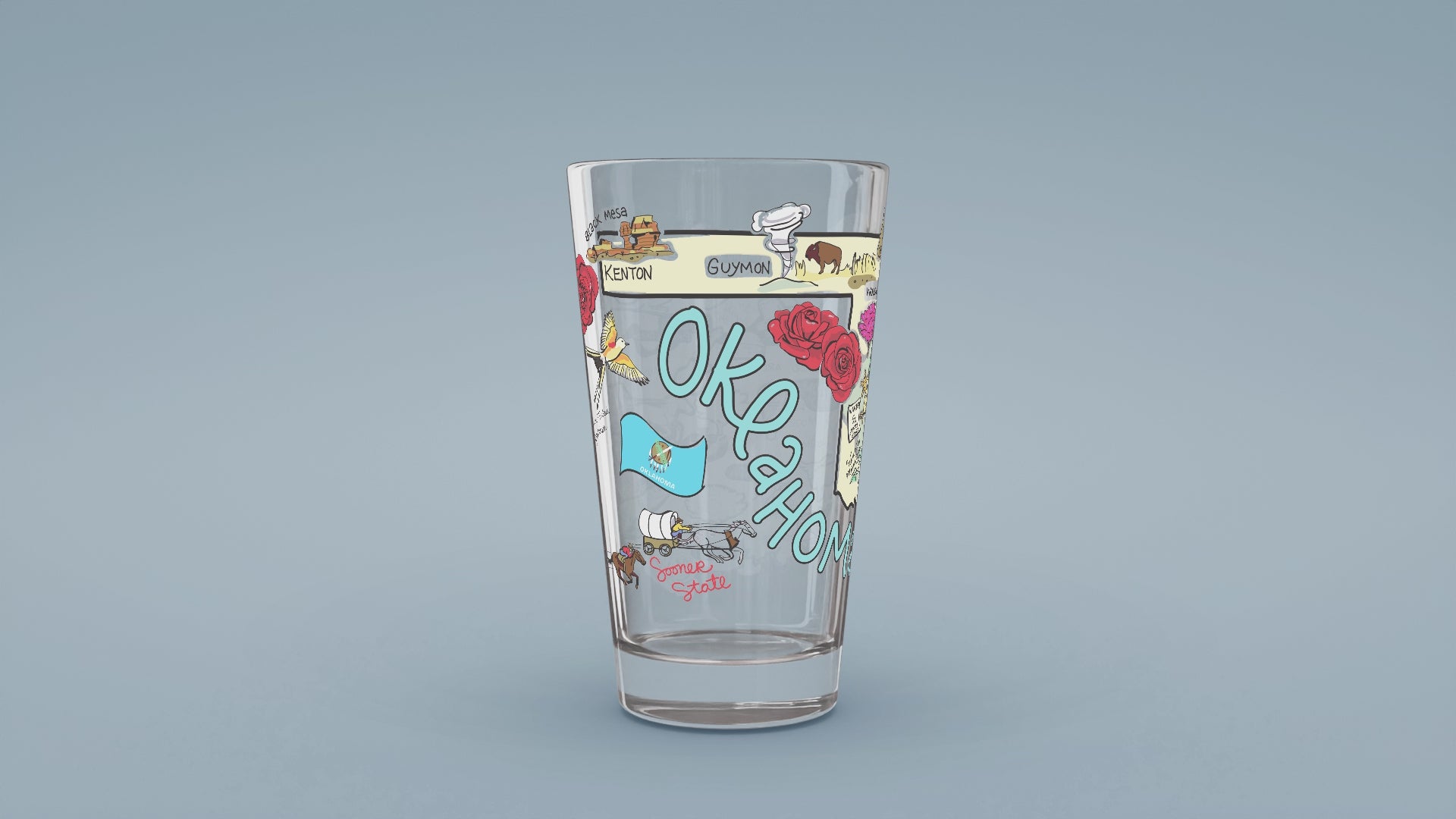 Load video: Oklahoma Map Glass