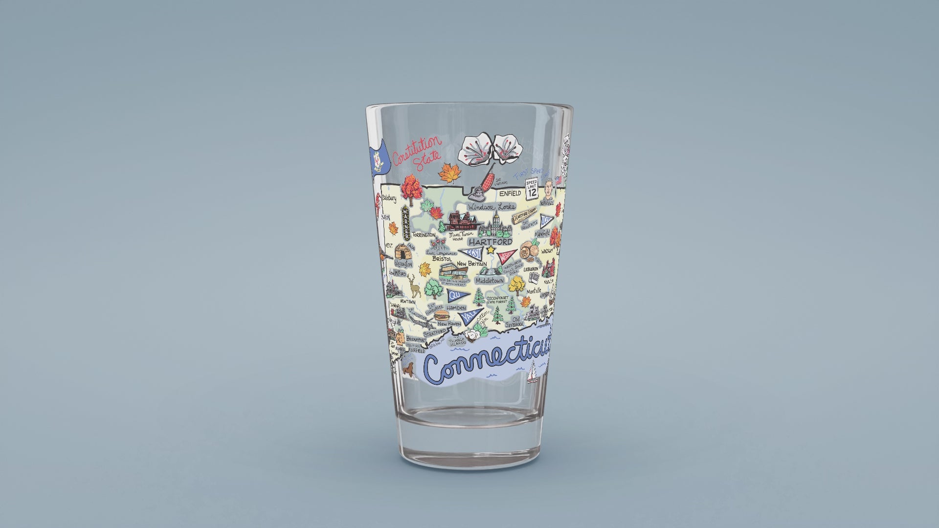 Load video: Connecticut Map Glass