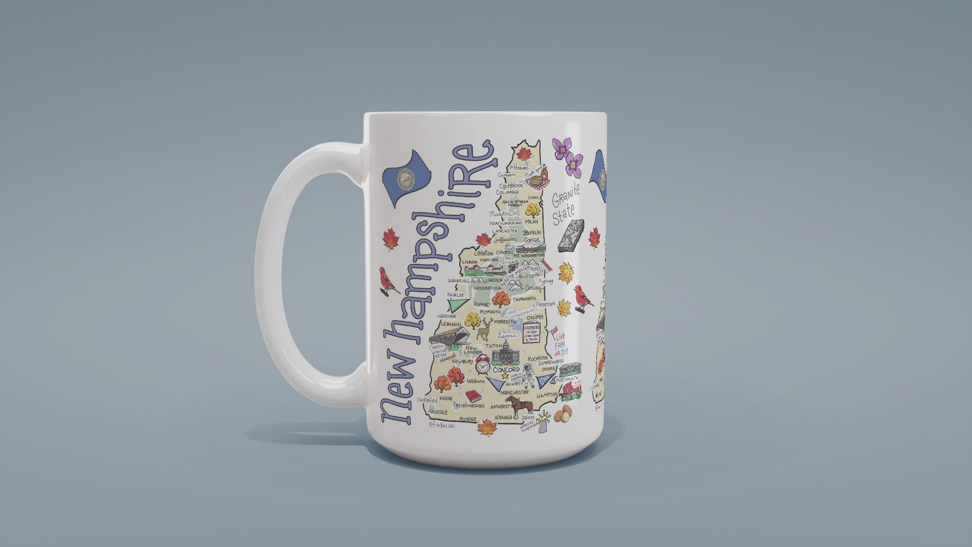 Load video: Custom New Hampshire Map Mug