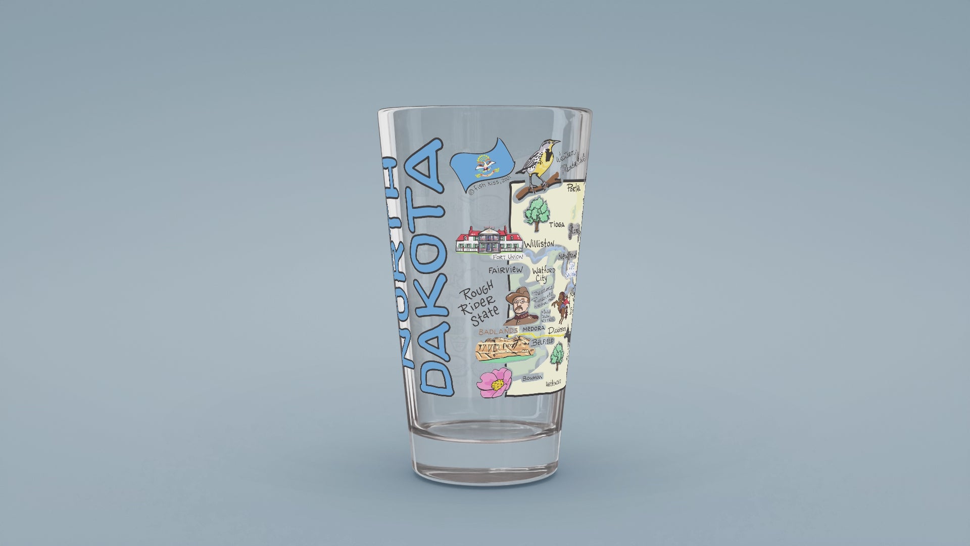 Load video: North Dakota Map Glass
