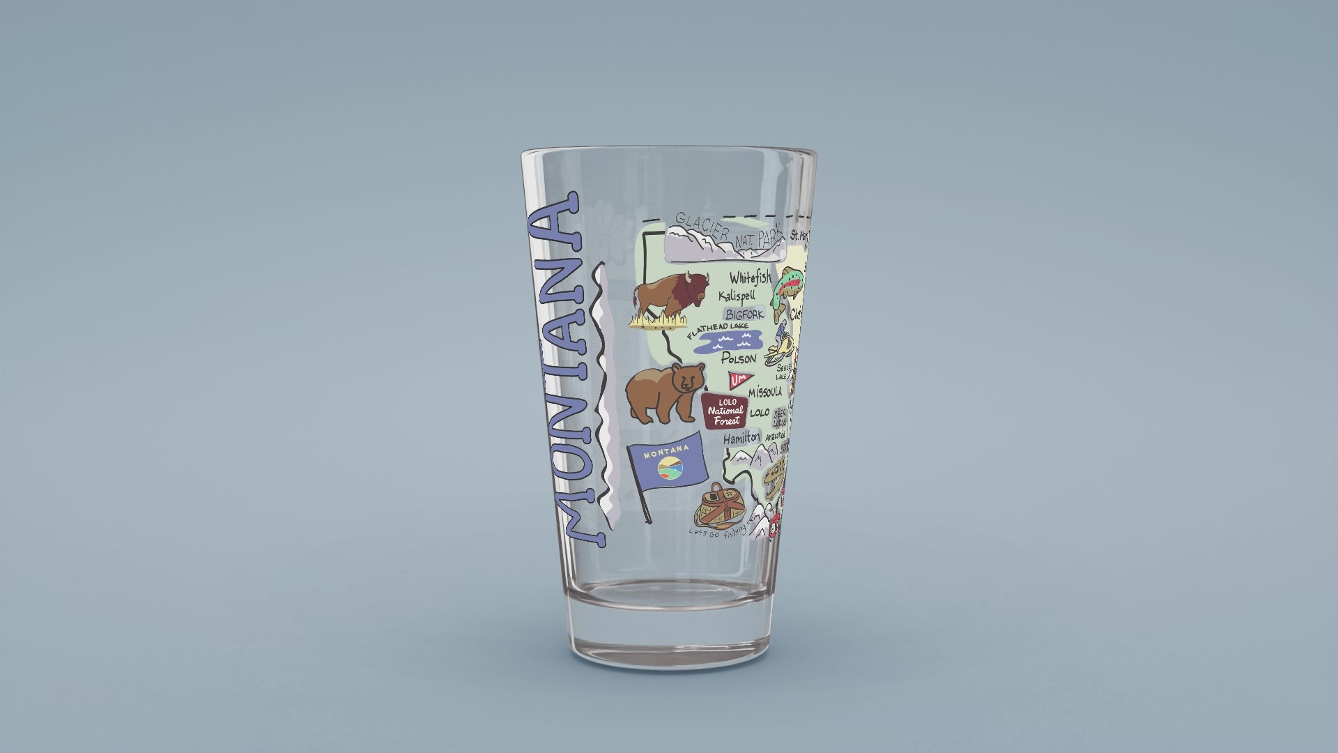 Load video: Montana Map Glass