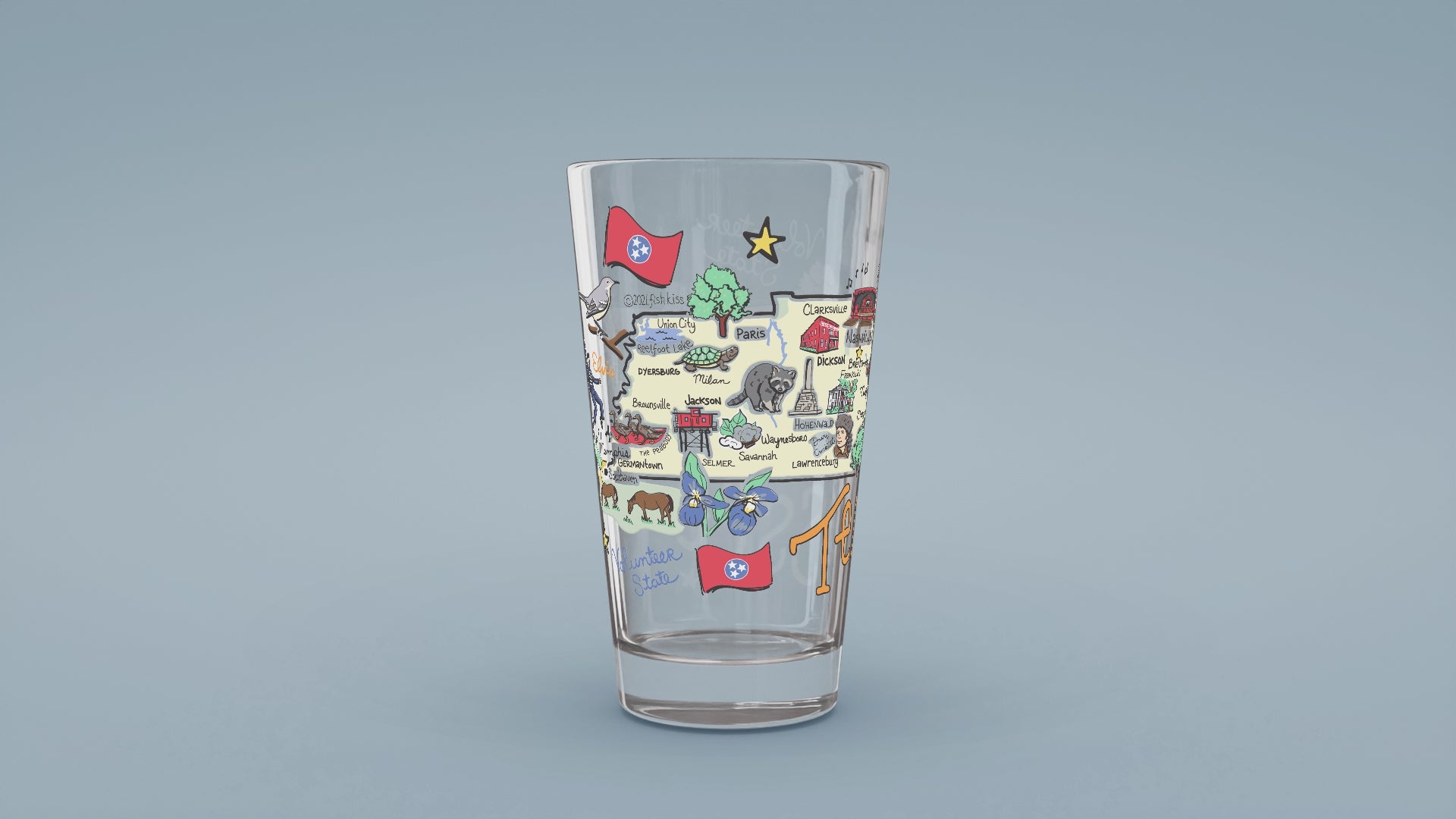 Load video: Tennessee Map Glass
