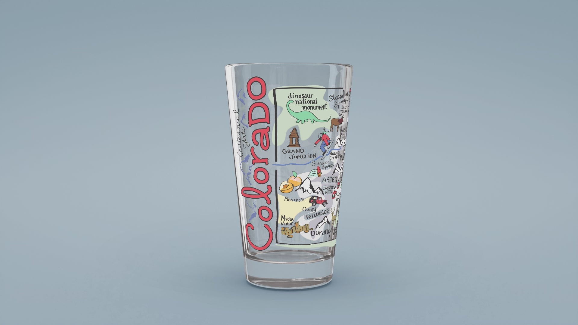 Load video: Colorado Map Glass