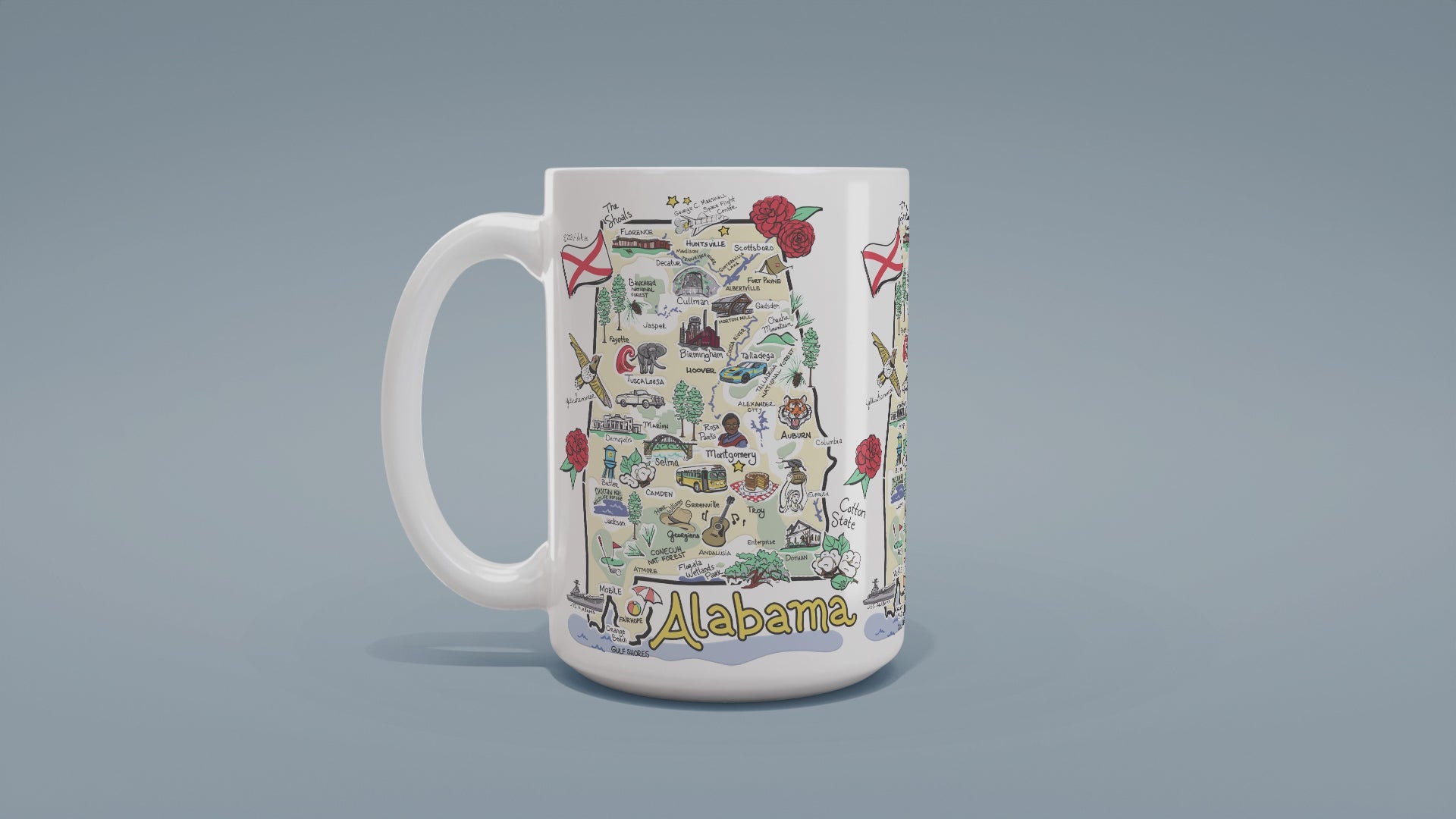 Load video: Alabama Map Mug