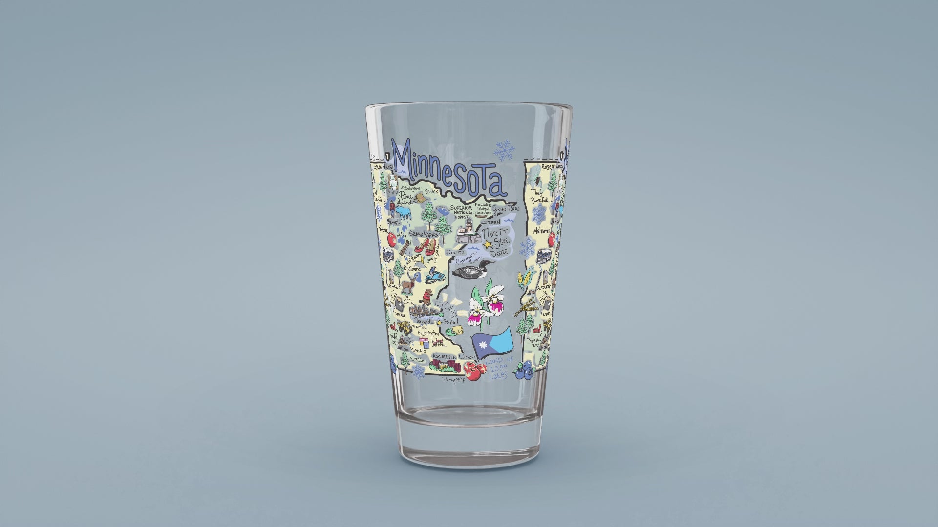 Load video: Minnesota Map Glass