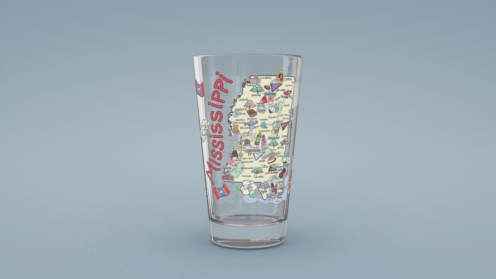 Load video: Mississippi Map Glass