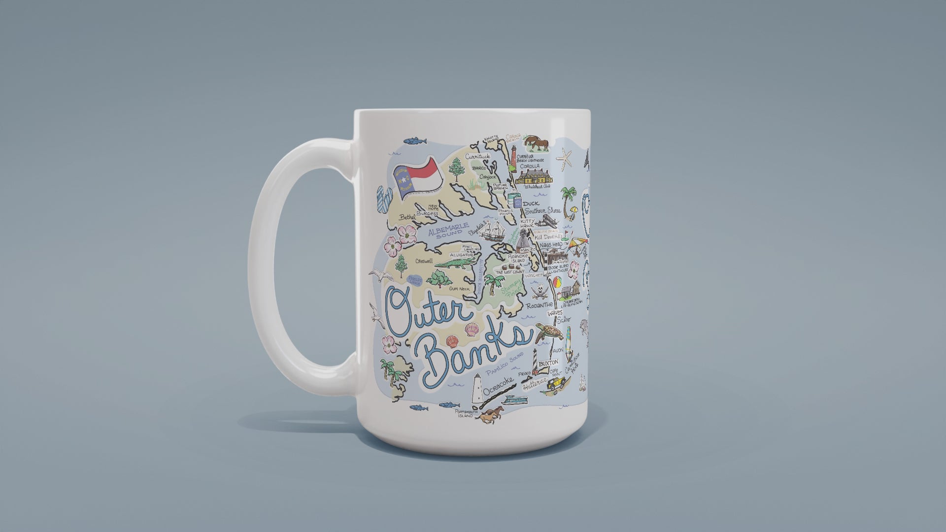 Load video: Outer Banks Map Mug