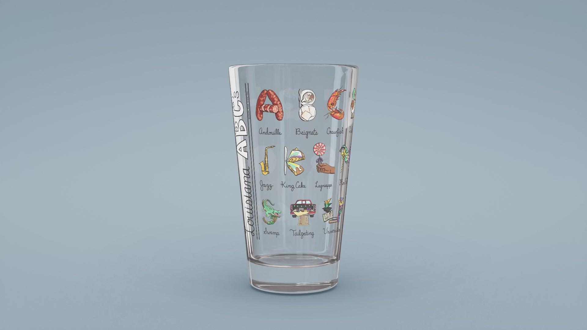 Load video: Louisiana Alphabet Glass
