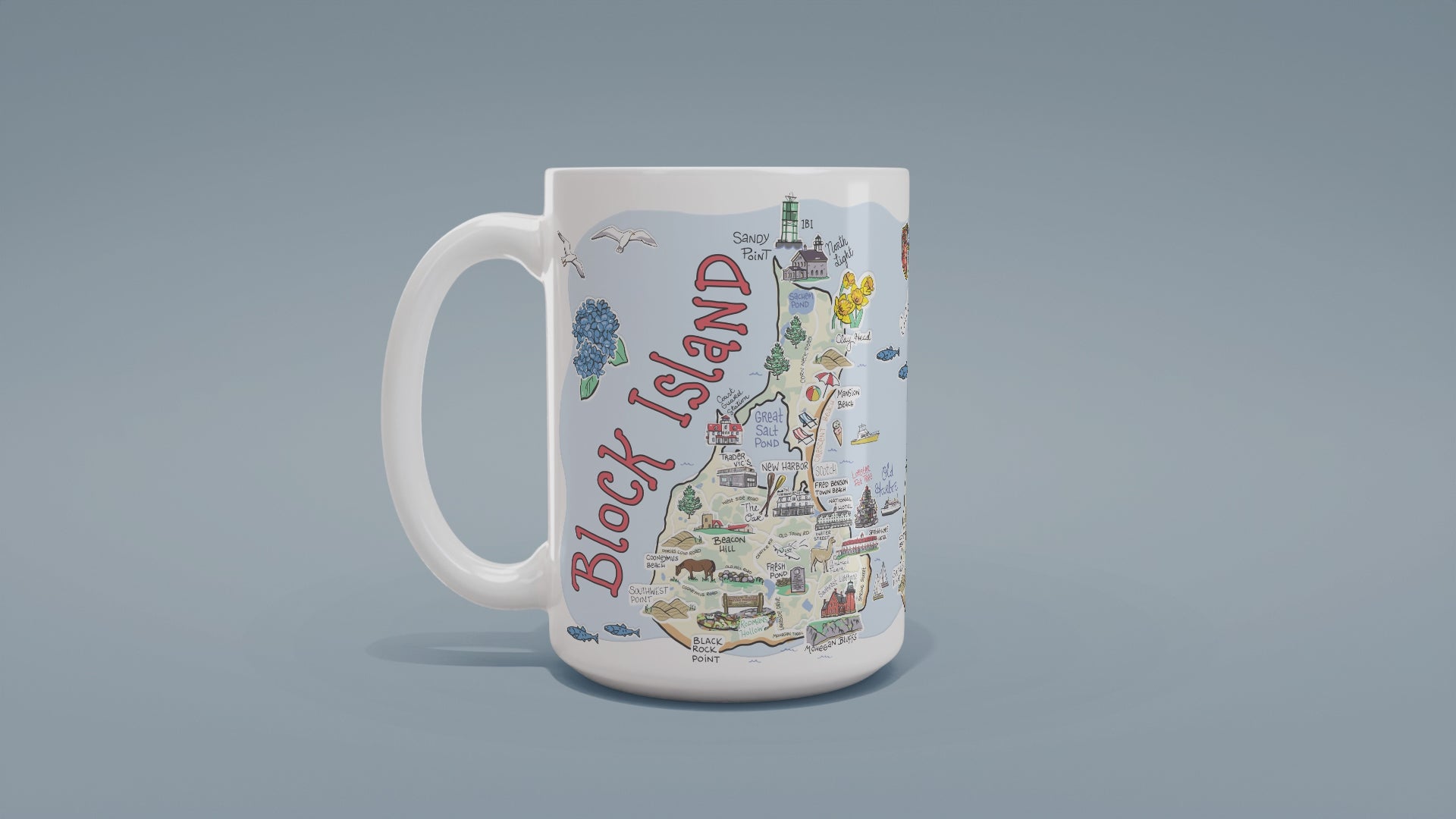 Load video: Block Island Map Mug