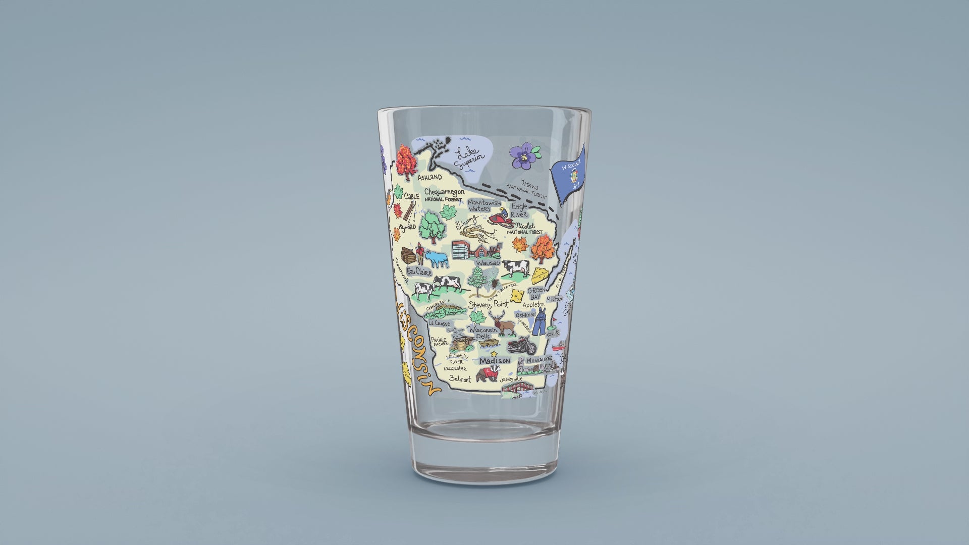 Load video: Wisconsin Map Glass