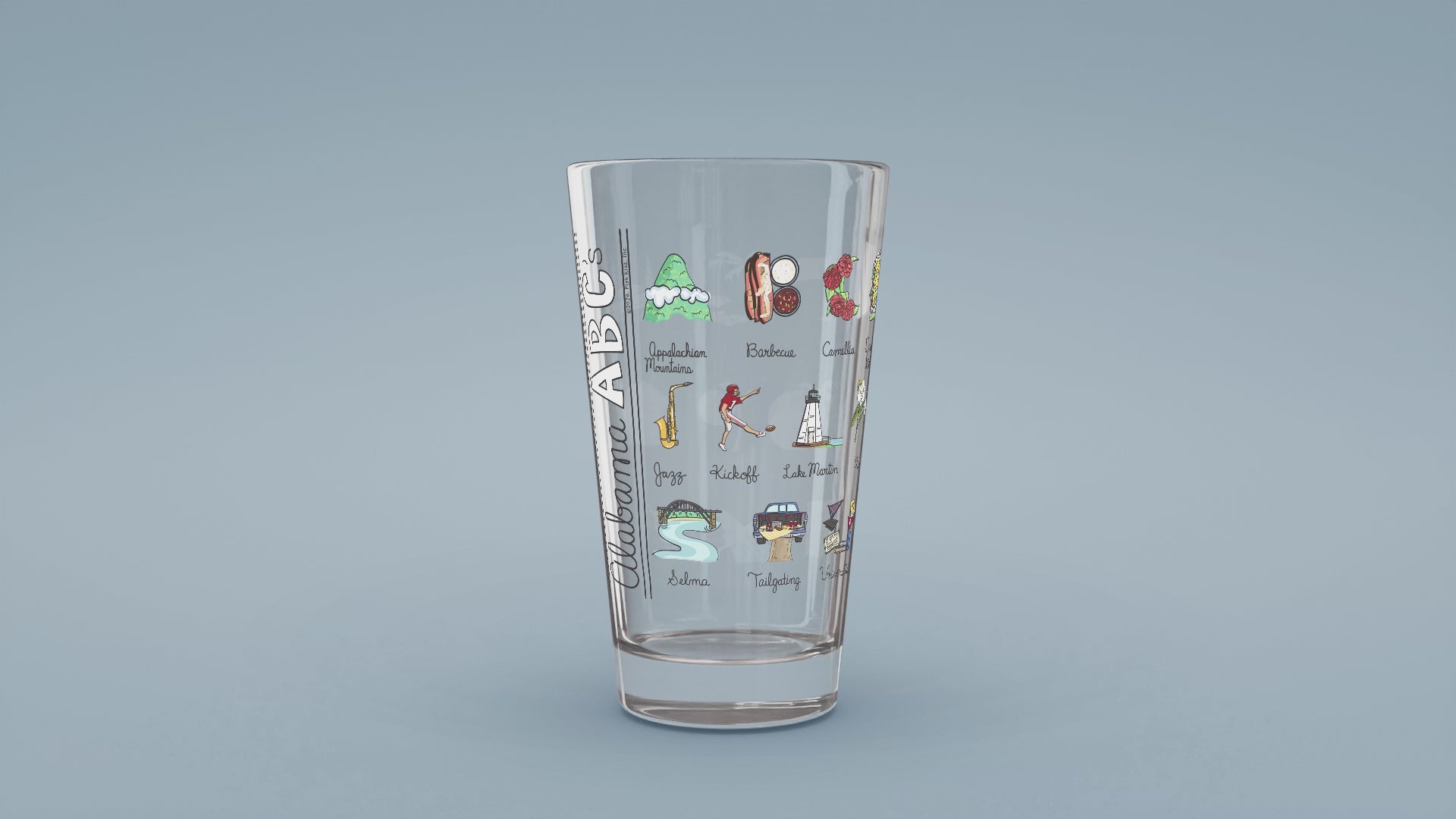 Load video: Alabama Alphabet Map Glass