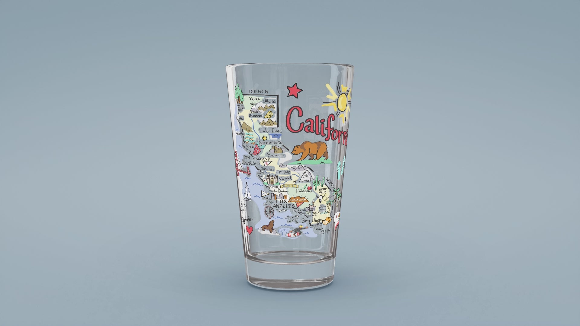 Load video: California Map Glass