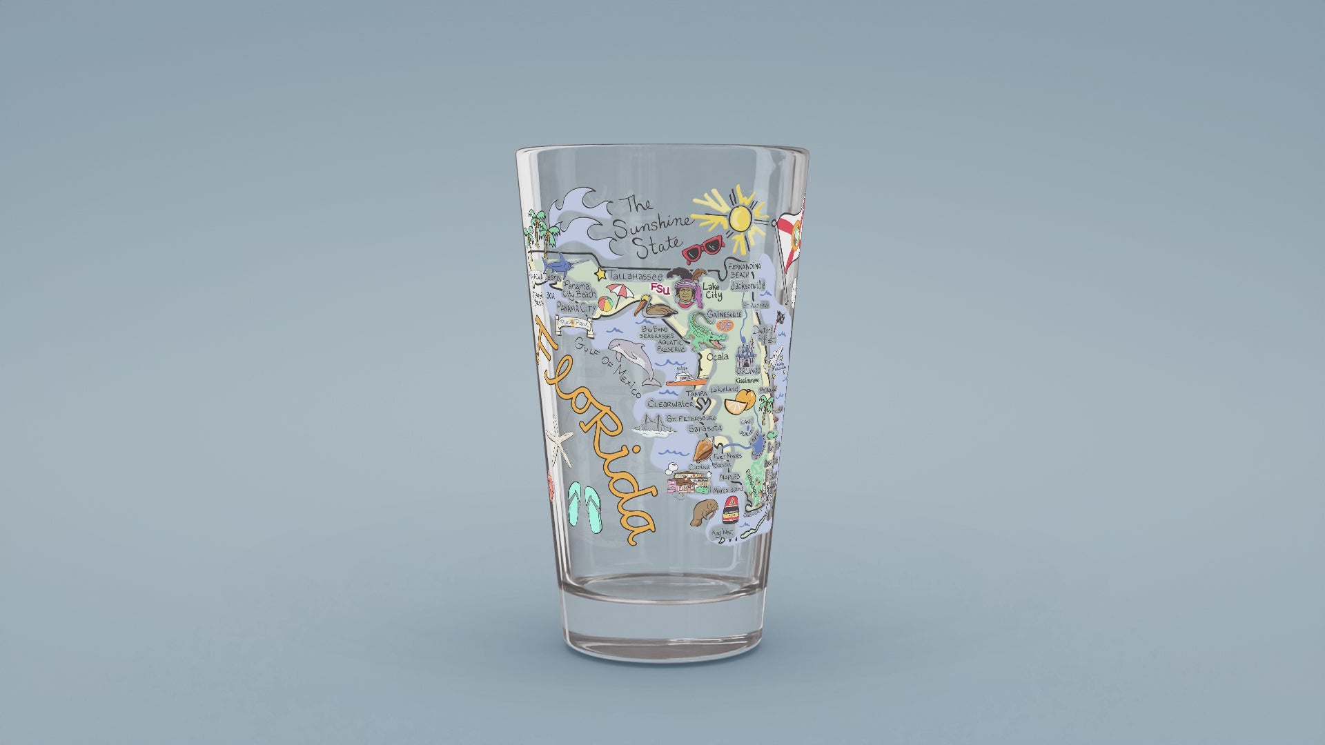 Load video: Florida Map Glass
