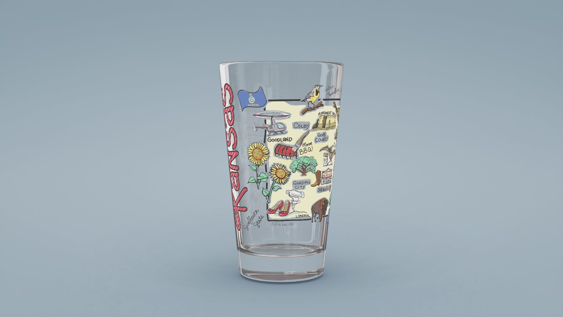Load video: Kansas Map Glass