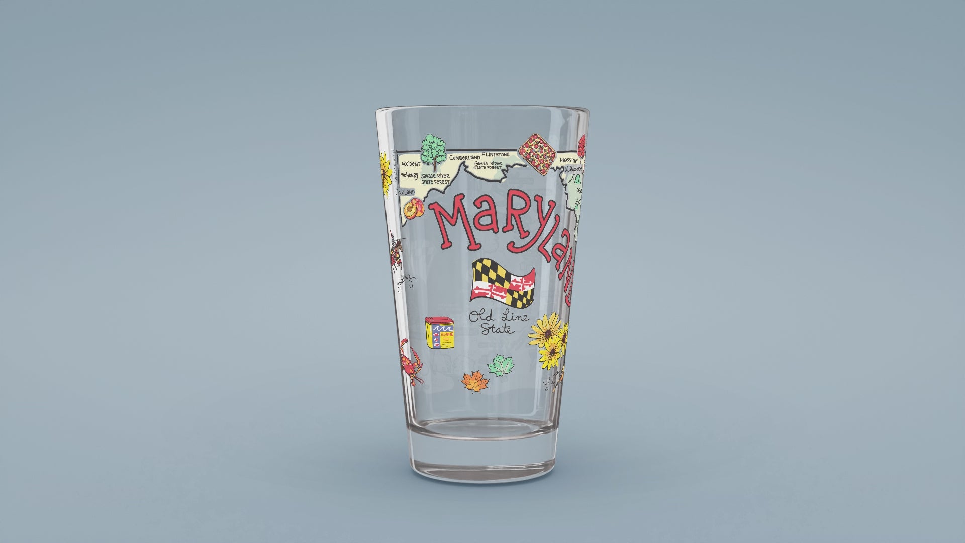 Load video: Maryland Map Glass