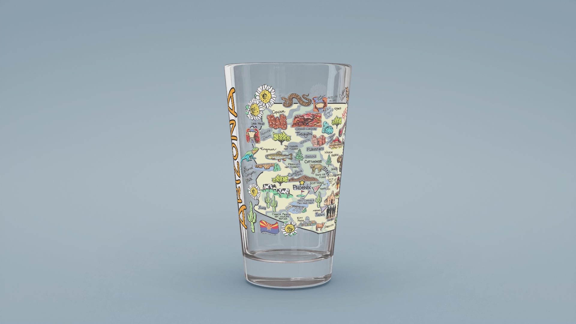 Load video: Arizona Map Glass