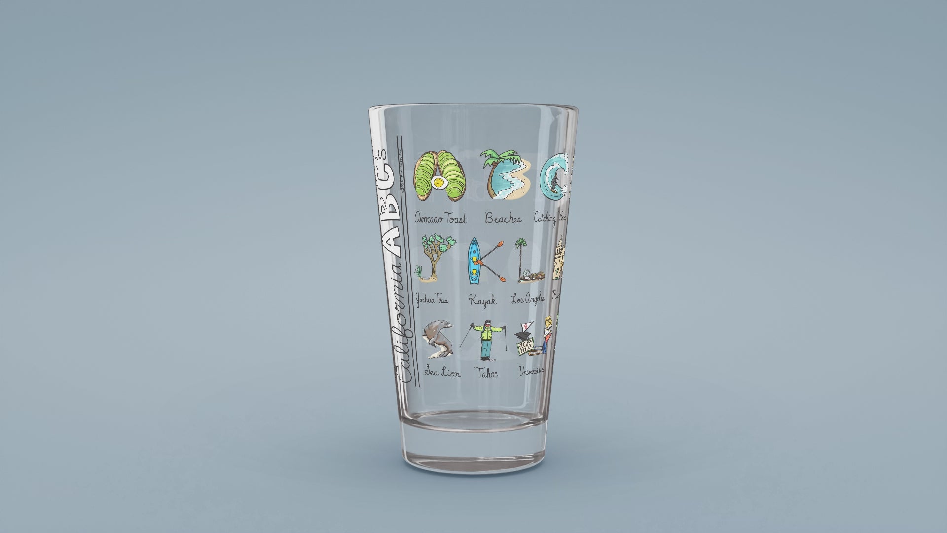 Load video: California Alphabet Glass