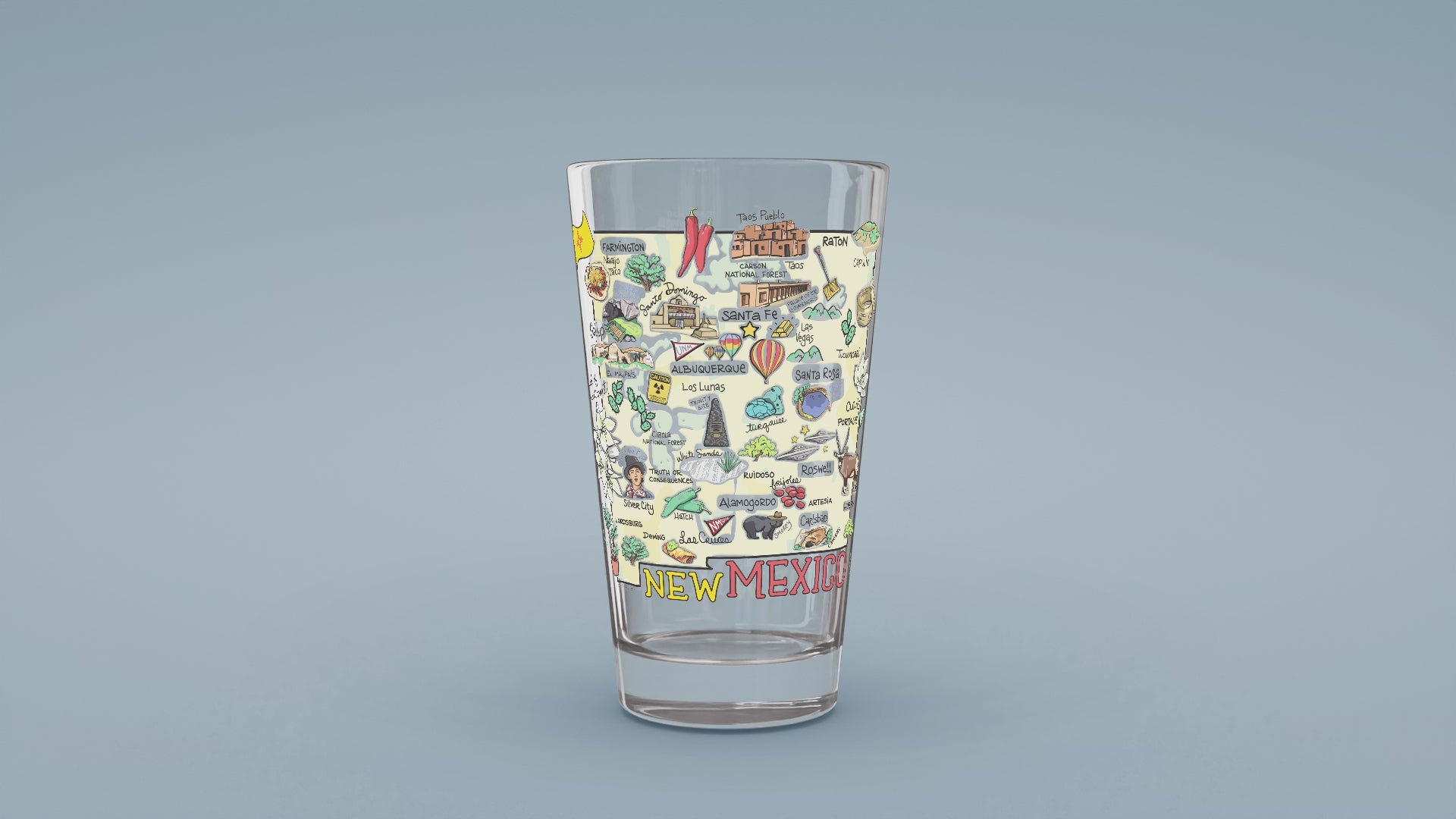 Load video: New Mexico Map Glass